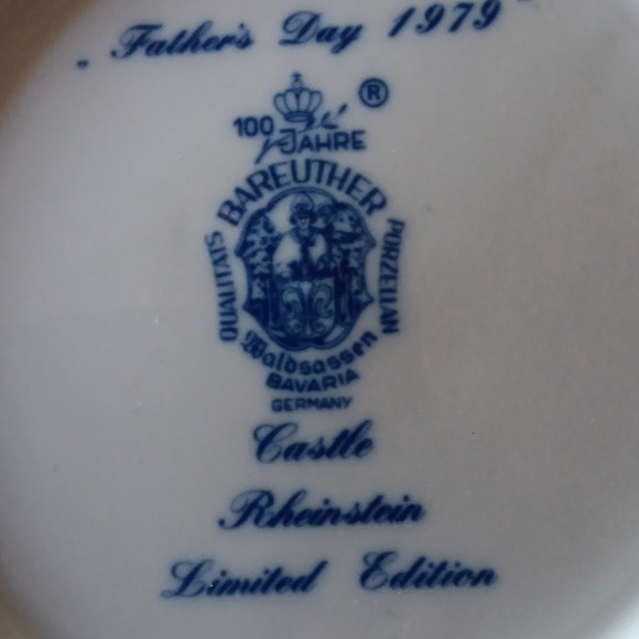BAREUTHER Castle Rheinstein Limited Edition Collector's plate Vatertag 1979 - Picture 2 of 2